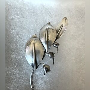 Anton Michelson Mid Century Danish Lilies of the Valley Brooch Signed Vintage